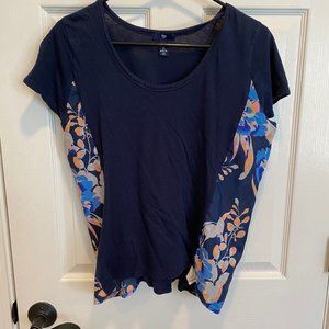 GAP Navy Shirt with floral panel